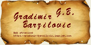 Gradimir Barzilović vizit kartica